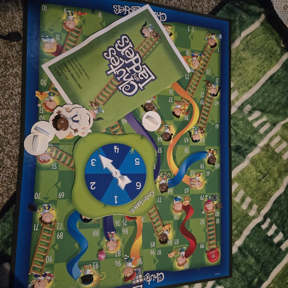 Hasbro Chutes and Ladders Game - Blue and Green